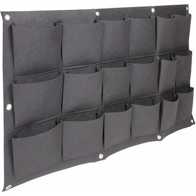 Wall Grow Bag 18 textilné kvetináče na stenu čierna