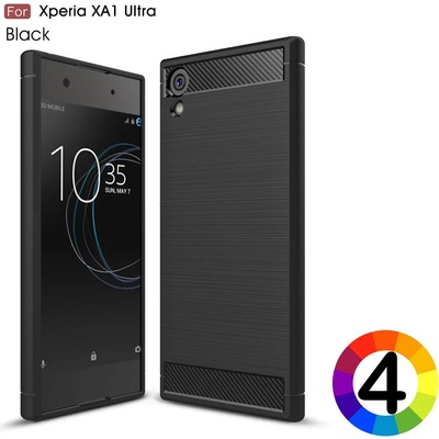 Sony Xperia XA1 Ultra Удароустойчив Carbon Fiber Калъф и Протектор