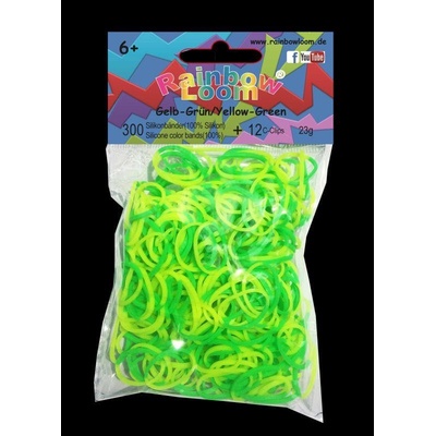 RAINBOW LOOM Original gumičky 300 kusov žlto zelené