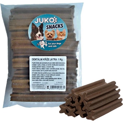 JUKO Snacks Dentální kříž játra 1 kg