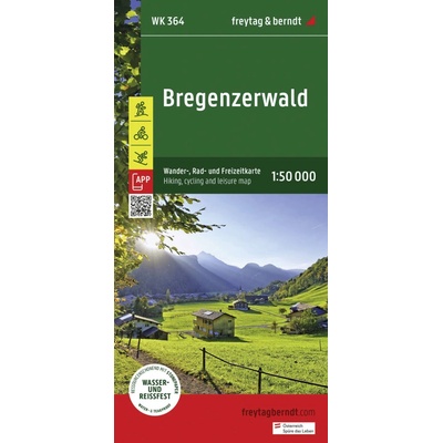 Bregenzerwald 1:50 000 / turistická, cyklistická a rekreační mapa - freytag&berndt