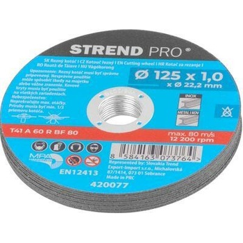 Kotúč Strend Pro 125x1,0x22,2 mm, rezný na kov, dóza, 10 ks