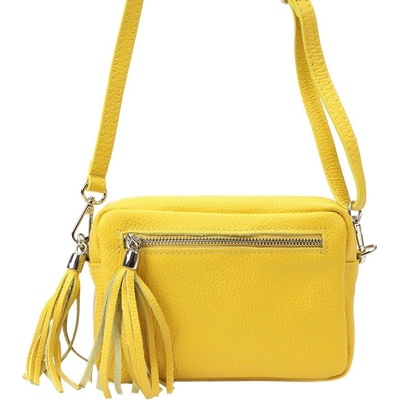 Vera Pelle malá kožená crossbody kabelka no. 76 žlutá