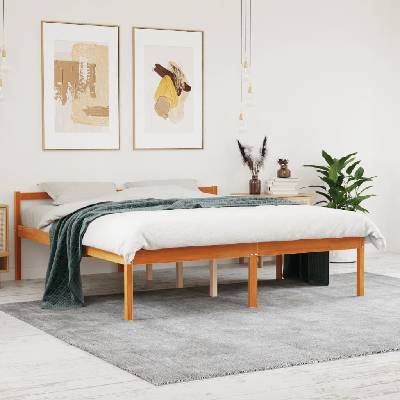 Nábytek XL 844160 Postel pro seniory voskově hnědá masivní borovice