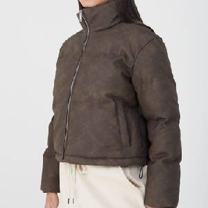 Brave Soul Дамско яке Brave Soul Ladies Vintage Puffer Jacket - Vintage Brown