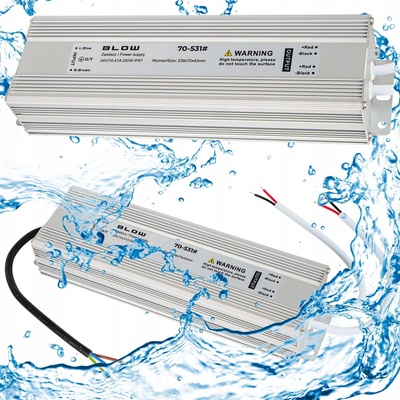 NAPÁJECÍ ZDROJ 24V LED 10,5A 250W PRO PÁSKY CCTV VODĚODOLNÝ IP67 SILNÝ 10A