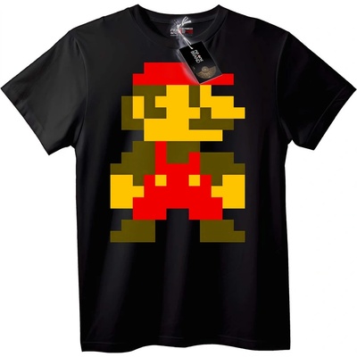 NOONEBRAND Тениска Ретро Mario Пиксел Арт - XL, Black