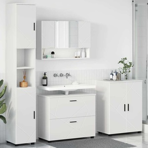 vidaXL Комплект мебели за баня 4 бр. Бяло 35 x 30 x 192 см (3393083)