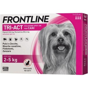 Merial Frontline Tri-Act XS Фронтлайн Три Акт против кърлежи, бълхи и летящи насекоми за кучета от 2 до 5kg