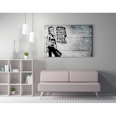 ASIR Obraz na plátně (50 x 70) Banksy Street Art – If you want to achieve Greatness, stop asking for Permission