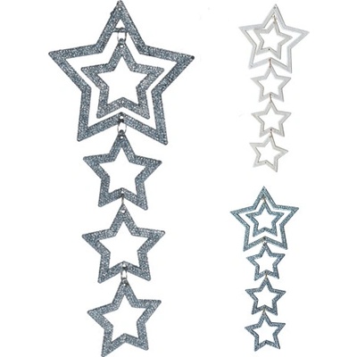 Dekorácia závesná Hviezda Glitter 23 cm mix sada 2ks