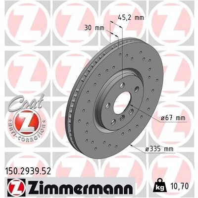 Brzdový kotúč ZIMMERMANN 150.2939.52 (150293952)