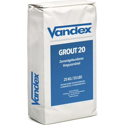 VANDEX GROUT 20, 25 kg, cementová zálivková hmota Balení: 25 kg