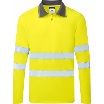 Portwest HI-VIS ESSENTIAL ES1 ES277 Pánska reflexná polokošeľa s dlhým rukávom HV žltá 5XL