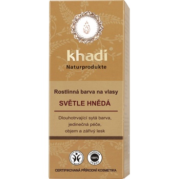 Khadi rostlinná barva na vlasy světle hnědá 100 g