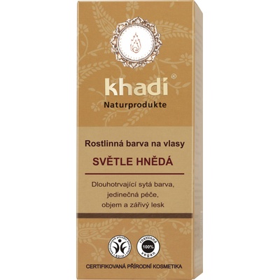 Khadi rostlinná barva na vlasy světle hnědá 100 g