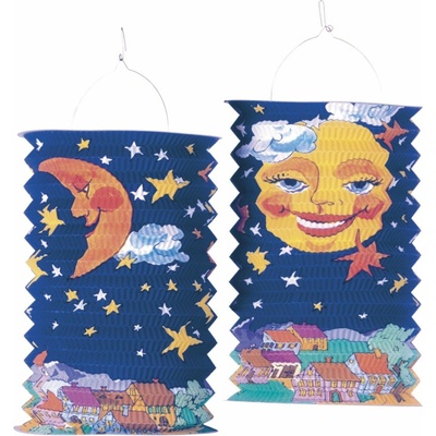 Papierový lampión Sun and Moon dĺžka 28 cm