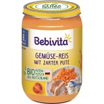 Bebivita Био Пюре Зеленчуци, ориз и пуешко месо 220 гр. - 8+ месеца