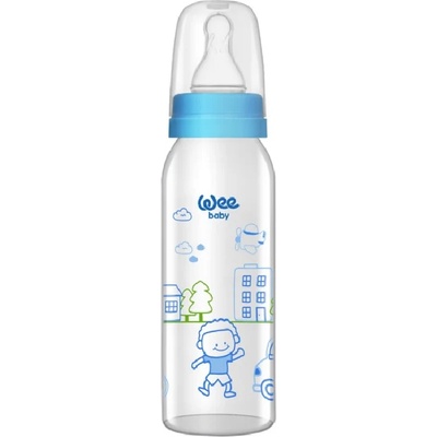 Wee Baby Стъклено шише Wee Baby Classic, 250 ml, синьо (876)