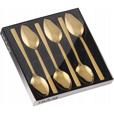 KULIG SADA 6 ks ČAJOVÝCH LŽIČEK PIANO GOLD 14,8 CM