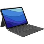 Logitech Combo Touch UK - безжична клавиатура с трак ад и отделящ се кейс с  оставка за iPad Pro 12.9 M2 (2022), iPad Pro 12.9 M1 (2021) (сив)