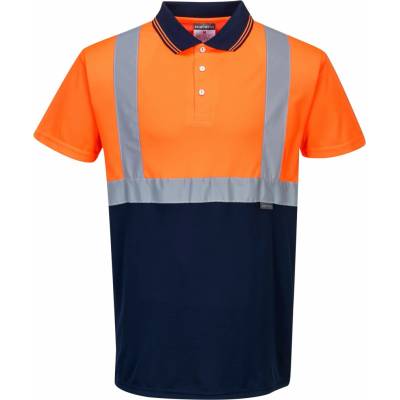 Portwest S479 Two Tone Reflexná polokošela oranžová/tmavomodrá S