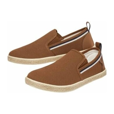 Plátenné mokasíny s podrážkou v štýle espadriliek Atlas For Men hnedé