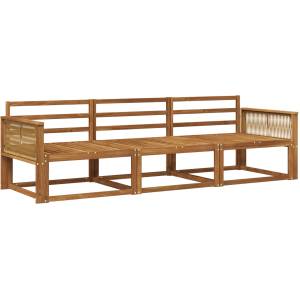 vidaXL Комплект дивани за открито 3 бр. Натурално (3382307)