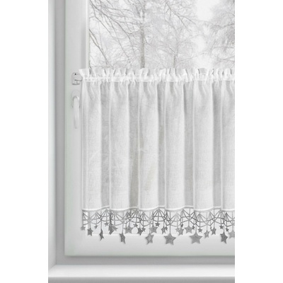 EUROFIRANY KRÁTKÁ VÁNOČNÍ ZÁCLONA NA PÁSCE XMAS 60X150 CM HVĚZDY