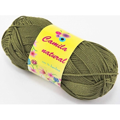 Priadza Camila natural - khaki - číslo farby 154