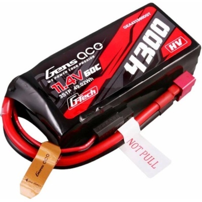 Gens ace G-Tech 4300mAh 3S1P 11,4V 60C Lipo baterie s T-zástrčkou – Zboží Dáma