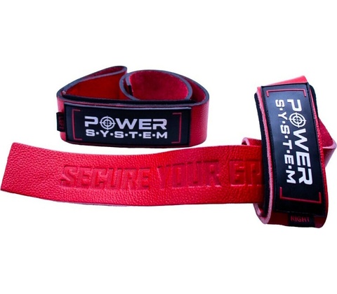 Power System Leather Straps Red