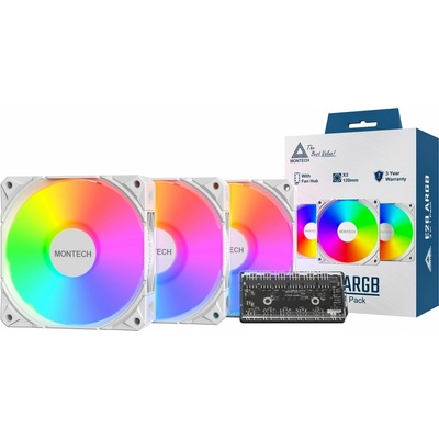 Montech E28 ARGB 3 in 1 Pack White E28 ARGB 3 in 1 Pack (W)