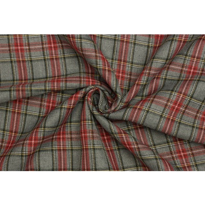 Kostýmová látka v keprové (twill) vazbě - Šedé káro