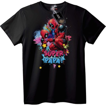NOONEBRAND Тениска Супер Татко Deadpool - S, White