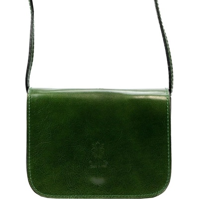 Tmavězelená pevná kožená crossbody kabelka Florence 43