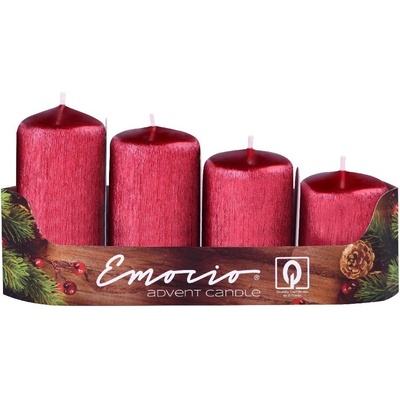 Emocio adventní stupně 4ks 40 mm Drápané červené