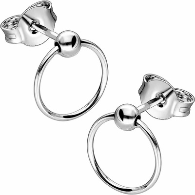 Zlaton Náušnice bílé zlato kruhové pecky výška 0.9cm váha 1g 000162310245