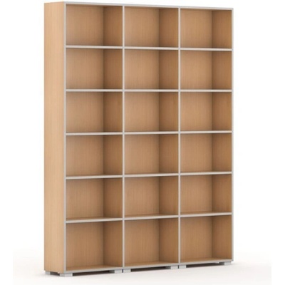 Knižnica Silver Line, buk, 3 stĺpce, 2230x1800x400 mm