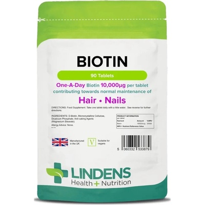 LINDENS Health + Nutrition Biotin 10 mg 90 tabliet