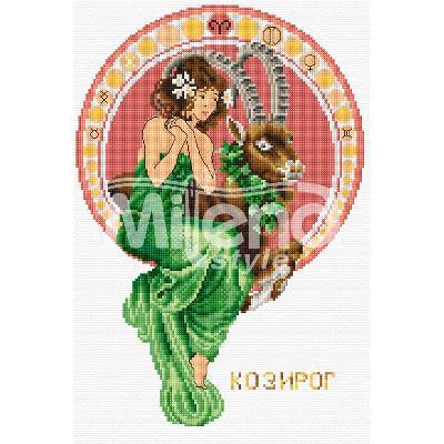 Milena Style Зодия Козирог - гоблен със схема конци Ariadna Кръстат бод