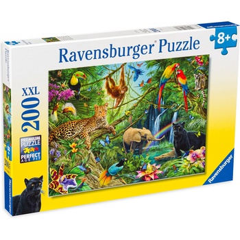 Ravensburger Пъзел Ravensburger от 200 XXL части - Животни в джунглата (16687)
