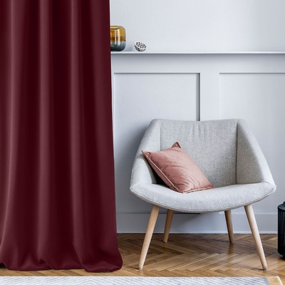 Room99 Záves Aura Deep Red - 140x250 cm - uchytenie dekoračné kolieska