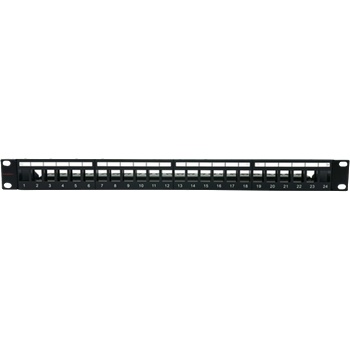 Nikomax UTP Незареден Пач панел 24xRJ45, NMC-RP24U-BLANK-ST-1U-BK (NMC-RP24U-BLANK-ST-1U-BK)
