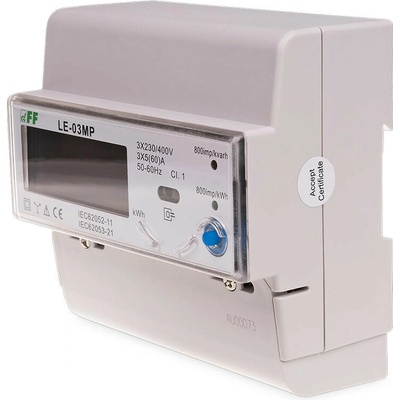 LE-03MP - 3-fázový 2-cestný digitálny elektromer, Modbus, 3x 230/400V, 60A