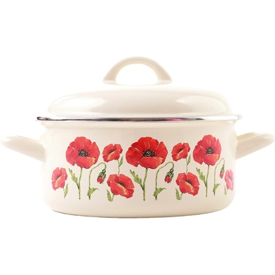 Metalac Mák, smaltovaný kastrol s poklicí 18 cm, 2 l