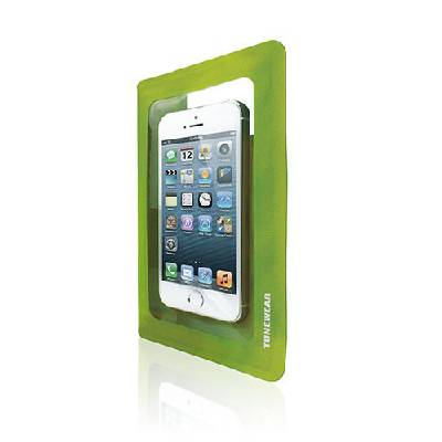 Универсален водоустойчив калъф за iPhone 6, iPhone 6S, iPhone 5/5S/SE, Samsung Galaxy S5, Samsung Galaxy S5 Neo, S4 и други смартфони - Tunewear Waterwear Light (лайм) (F-WT-WEAR-L02)
