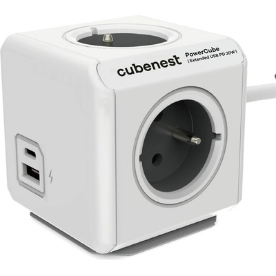 Cubenest PowerCube Extended USB A+C PD 20 W Grey 6974699970828 – Zboží Živě
