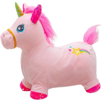 Baby Mix Plyšový skákací koník so zvukom Jednorožec