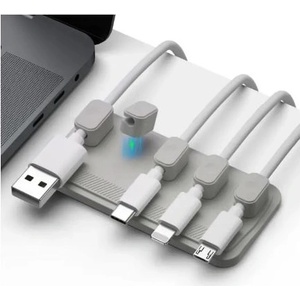 WELL Органайзер за кабели well с 5 гнезда, магнитен, сив org-cable-m0305gy-wl (org-cable-m0305gy-wl)